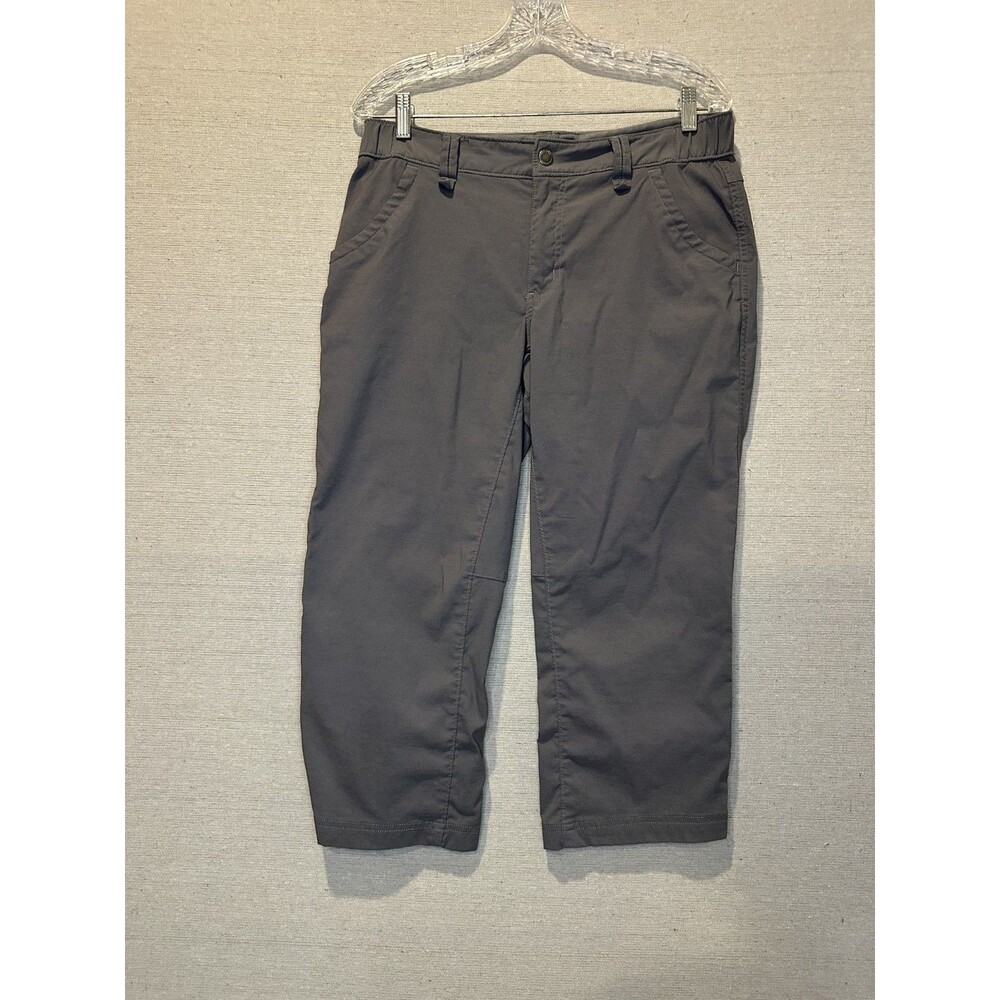 Duluth Trading Co Womens Dry on the Fly Capris Gray Size 14 Snap